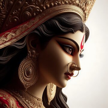 Blessings of Durga: A Vibrant Portrait for the Festival