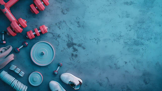 aparatos para hacer ejercicio fondo de deportes con espacio para copiar pesas mancuernas y ligas para llevar una vida saludable