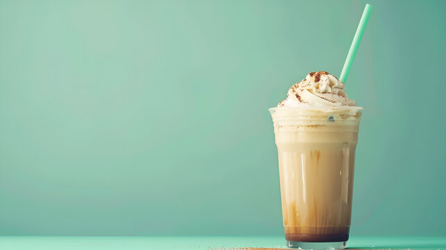 bebida refrescante frapuchino moka rica bebida fria frape con chispas de chocolate de colores y crema batida sabor y delicioso fresco producto rico 