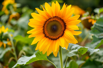 Obraz premium Sunflower wallpaper, one sunflower head