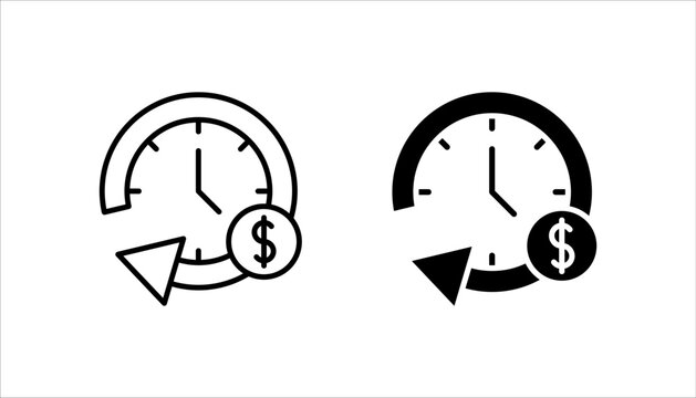 Long term icon set, clock sign, vector illustration on white background, EPS 10.