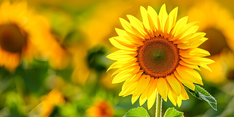 Fototapeta premium Sunflower wallpaper, one sunflower head