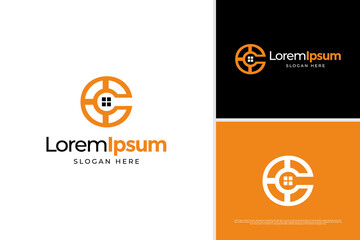 Vector food house media logo design, restaurant logo design template