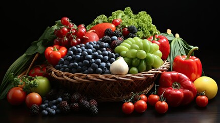 organic vegetables and fruits in wicker basket --no people, text --chaos 10 --ar 16:9 --stylize 750 --v 5.2 Job ID: bd86f69f-f988-4d25-b4a0-591cd2f4c3fa