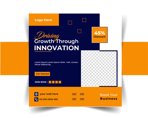 Corporate Business Marketing Agency Social Media Post Banner And Square Corporate Flyer Template, Suitable For Social Media Post And Web Internet Ads. Usable For Social Media, Banner And Website.