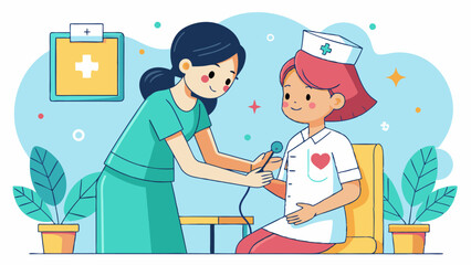 nurse-helping-patient-hand-drawn-style-line-art