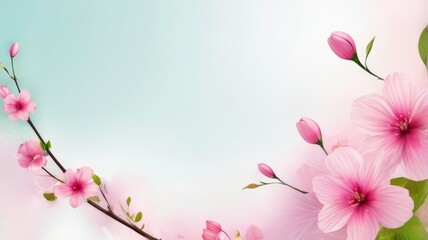 Obraz premium Nature flower background. Cosmos flowers beautiful in the garden. Spring nature freshness and renewal background. Flowering cherry apple tree branch in spring garden with beautiful flower