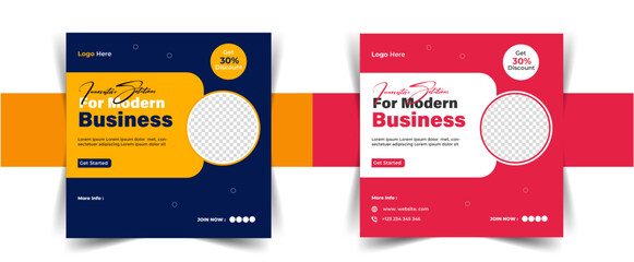 Corporate Business Marketing Agency Social Media Post Banner And Square Corporate Flyer Template, Suitable For Social Media Post And Web Internet Ads. Usable For Social Media, Banner And Website.