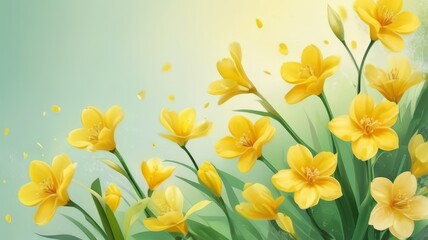 Fototapeta premium Nature flower background. Cosmos flowers beautiful in the garden. Spring nature freshness and renewal background. Flowering cherry apple tree branch in spring garden with beautiful flower