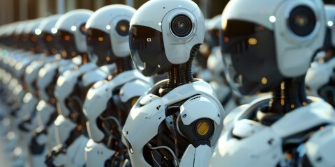 Fototapeta premium white ai robot, chat get concept