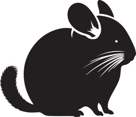 Chinchilla silhouette vector illustration.