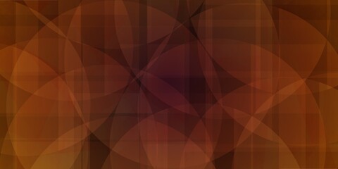 Obraz premium Warm Tones Abstract Geometric Overlap - A Complex Pattern of Intersecting Circles with Gradient Shades from Dark Brown to Vibrant Orange