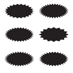 Set of starburst badges icon, vector, icon.  Vintage sunburst,  Set of stickers and labels design,  sunburst, shine, stamp, decoration, Vector illustration.