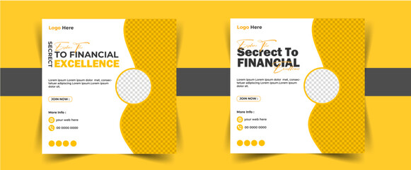 Corporate Business Marketing Agency Social Media Post Banner And Square Corporate Flyer Template, Suitable For Social Media Post And Web Internet Ads. Usable For Social Media, Banner And Website.