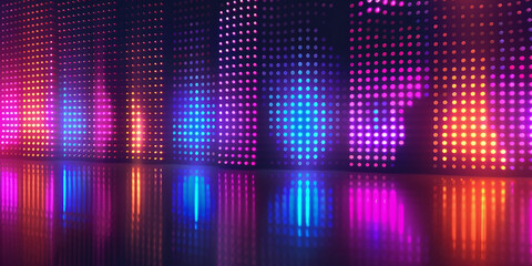 Abstract background with equalizer effect. neon lights. sound waves