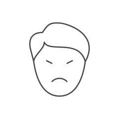 Dissatisfied face line outline icon