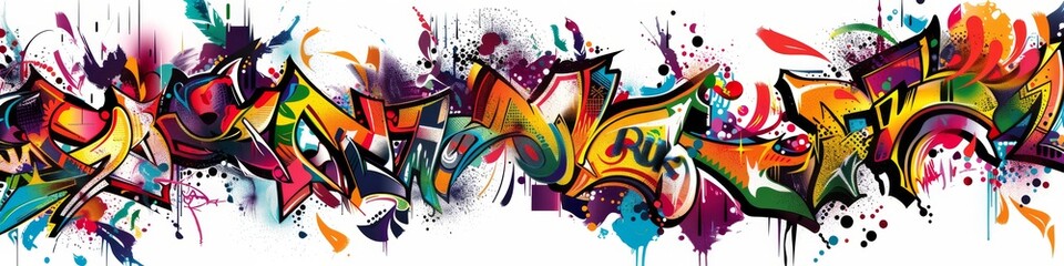graffiti border banner on white background