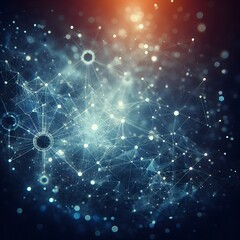 A network of interconnected points or nodes, which are linked by lines to form a complex web generated by ai