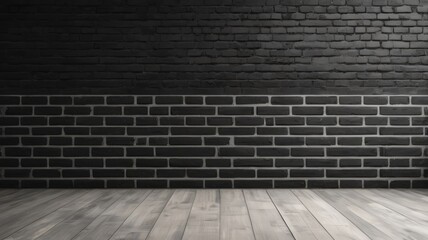 Fototapeta premium Black brick wall texture background. dark background with the concept of bricks on the wall