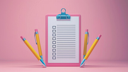 Editable checklist for daily tasks and goals, isolated on a clean background