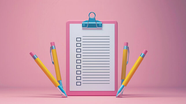 Editable checklist for daily tasks and goals, isolated on a clean background