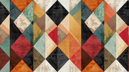 Fototapeta premium Bold harlequin design with a mix of vibrant and neutral tones