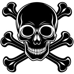 silhouette-of-skull-and-bones-on-white-background