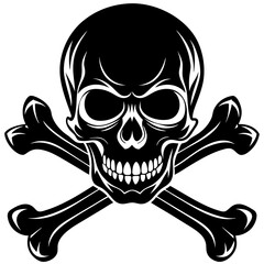 silhouette-of-skull-and-bones-on-white-background