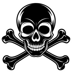 silhouette-of-skull-and-bones-on-white-background