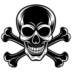silhouette-of-skull-and-bones-on-white-background