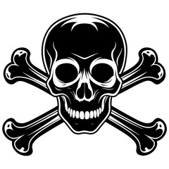 silhouette-of-skull-and-bones-on-white-background