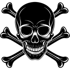 silhouette-of-skull-and-bones-on-white-background