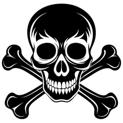 silhouette-of-skull-and-bones-on-white-background