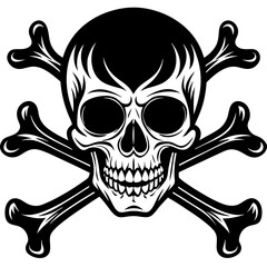 silhouette-of-skull-and-bones-on-white-background