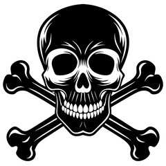 silhouette-of-skull-and-bones-on-white-background