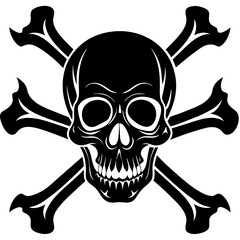 silhouette-of-skull-and-bones-on-white-background