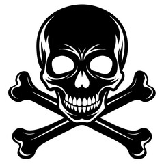 silhouette-of-skull-and-bones-on-white-background