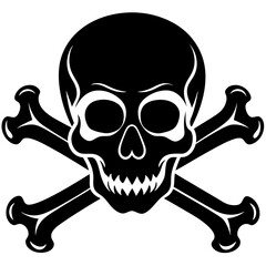 silhouette-of-skull-and-bones-on-white-background