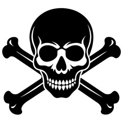 silhouette-of-skull-and-bones-on-white-background