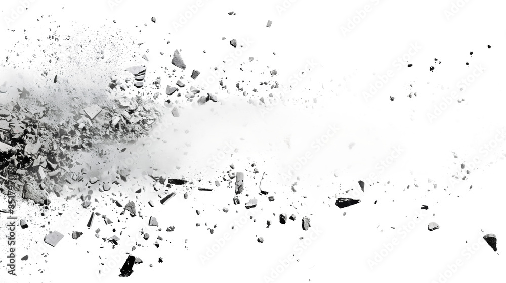 Poster a high-resolution image capturing the aftermath of a powerful explosion, showcasing a dense cloud of