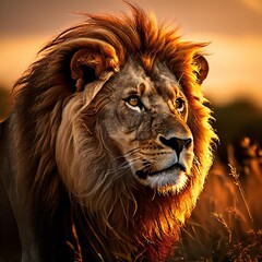 Fototapeta premium A Lion in the jungle