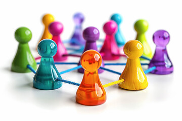 Community support network illustration, isolated on white background