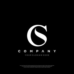 Alphabet CS or SC illustration monogram vector logo template with business card design