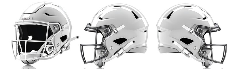 High-Quality Image of a White American Football Helmet Isolated on a White Background