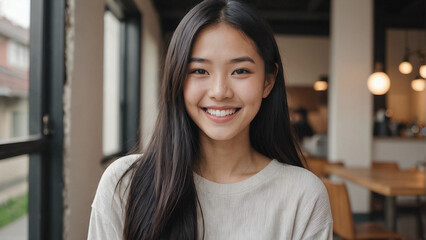 a girl with a happy smile