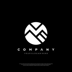 Fototapeta premium Cute flat trendy M letter initial logo template