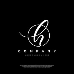 Design H vector logo icon template elements company name