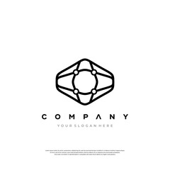 Geometric Network Emblem Logo