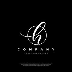 Initial letter H luxury beauty flourishes ornament with Luxury logo template.