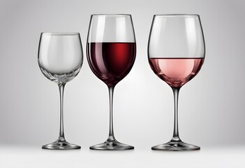 Wine Glasses on a table with a transparent background